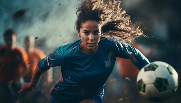 Gameplay de football féminin sur le terrain de football Photographie éditoriale Jeu de match de football