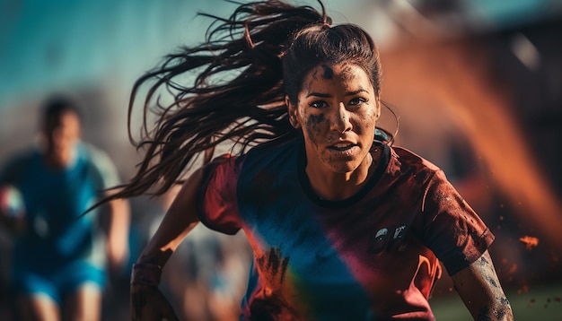 Gameplay de football féminin sur le terrain de football Photographie éditoriale Jeu de match de football