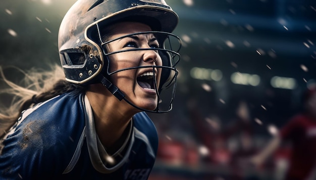 Gameplay de softball sur le terrain Photoshot Concept de softball