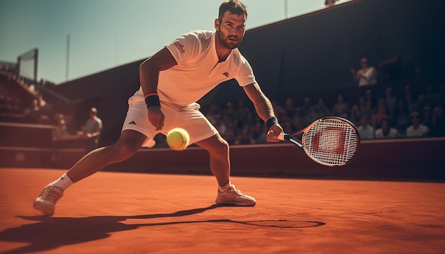 gameplay de tennis sur le court photographie dynamique séance éditoriale professionnelle