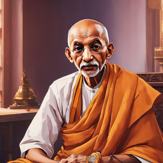 Gandhi Jayanti publie la bannière Mahatma Gandhi
