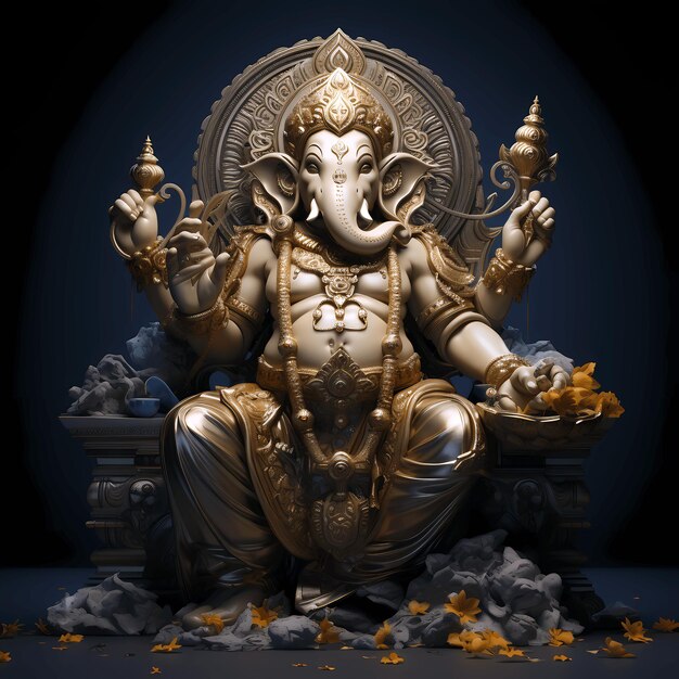 Ganesh dans le rendu 3D de la photo de stock