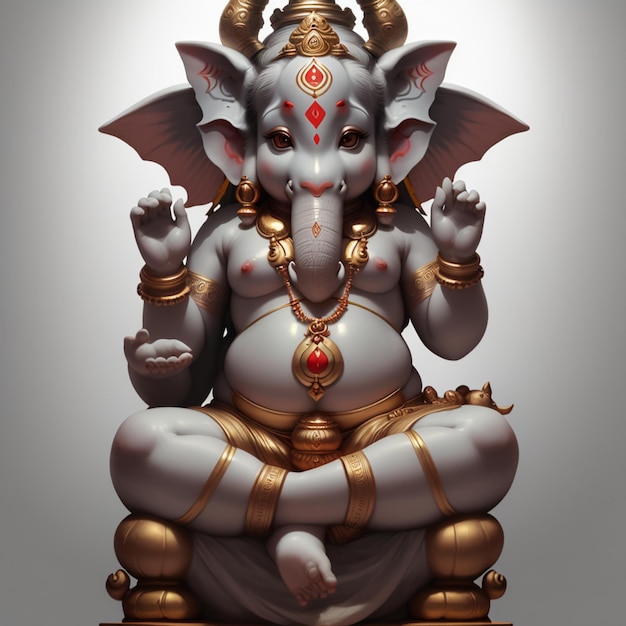 Ganesh Illustration du seigneur hindou coloré Ganesha sur fond décoratif
