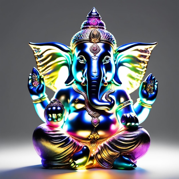 Ganesh Illustration du seigneur hindou coloré Ganesha sur fond décoratif