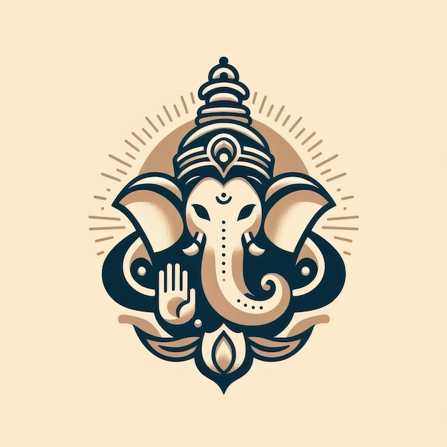 Ganesha modèle vectoriel conception 2D avec un style d'arrière-plan simple et un modèle de couleur simple