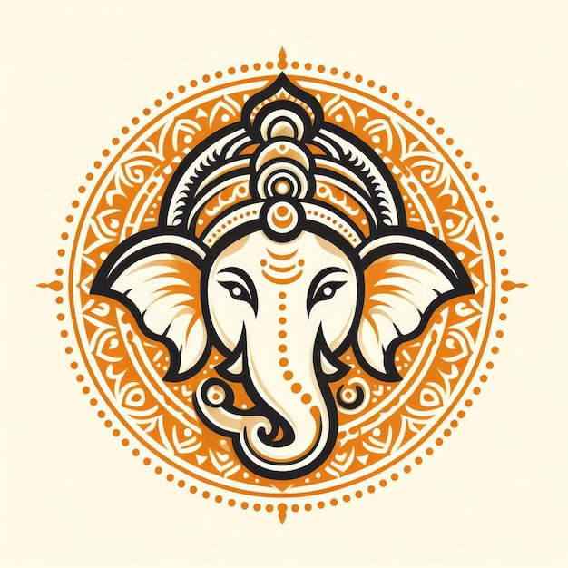 Ganesha modèle vectoriel conception 2D avec un style d'arrière-plan simple et un modèle de couleur simple
