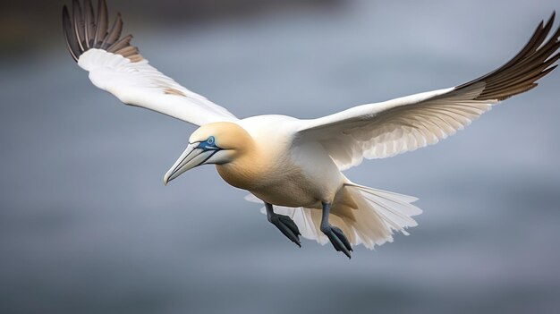 Gannet du Nord Morus bassanus en vol