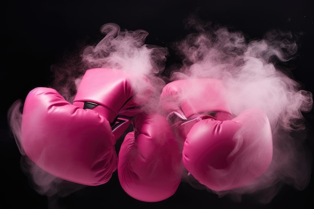 Gant de boxe rose, symbole de la lutte contre le cancer du sein