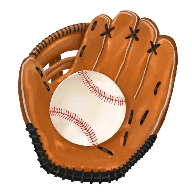 Gants de baseball autocollant png équipement sportif fond transparent