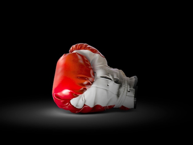 Gants de boxe ou équipement d'arts martiaux sur fond noir