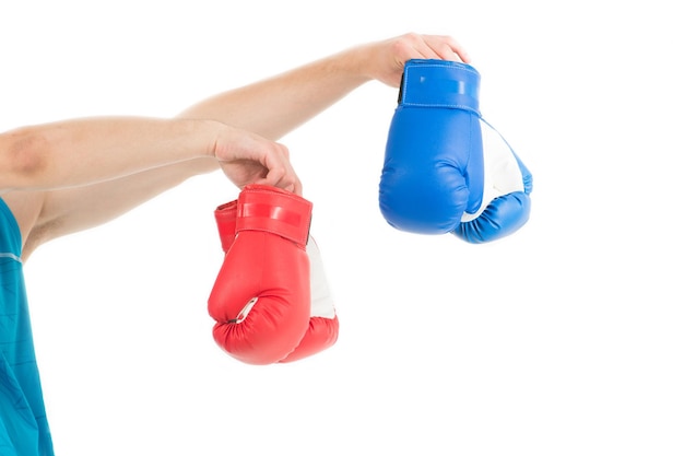 Gants de boxe. Gants de combat. Gants d'entraînement à crochets et boucles. Vêtements de boxe et vêtements de sport. Équipement de combat et vêtements de sport. Protégez vos mains et vos poignets pendant le combat. Fournir un ajustement vraiment sûr.