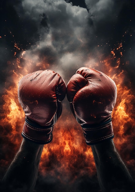 Gants de boxe incendie