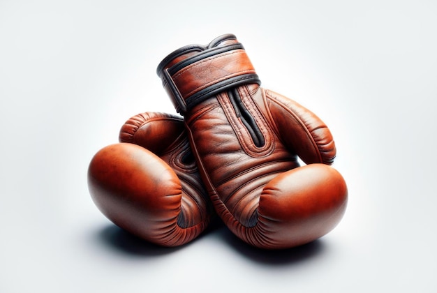 Photo gants de boxe isolés sur fond blanc génératifs d'ia