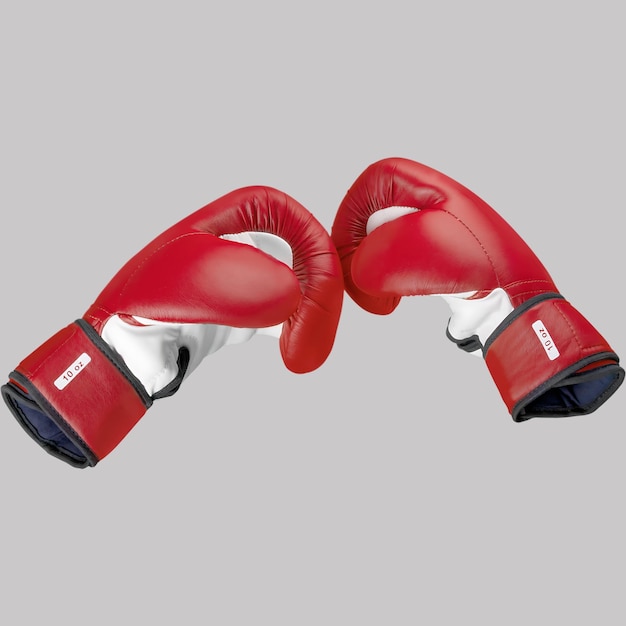 Gants de boxe rouges avec espace de copie