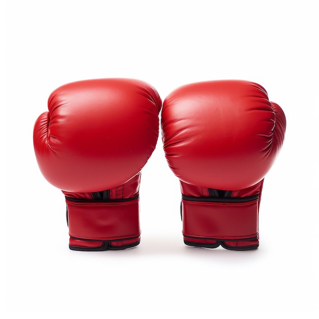 Photo des gants de boxe rouges sur fond blanc