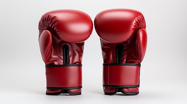 Gants de boxe rouges sur fond blanc