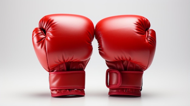 Gants de boxe rouges sur fond blanc