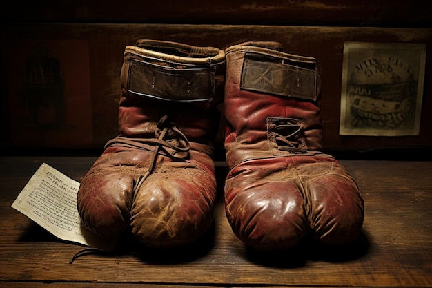 Photo gants de boxe vintage