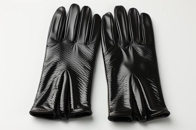 Gants en caoutchouc noir isolés