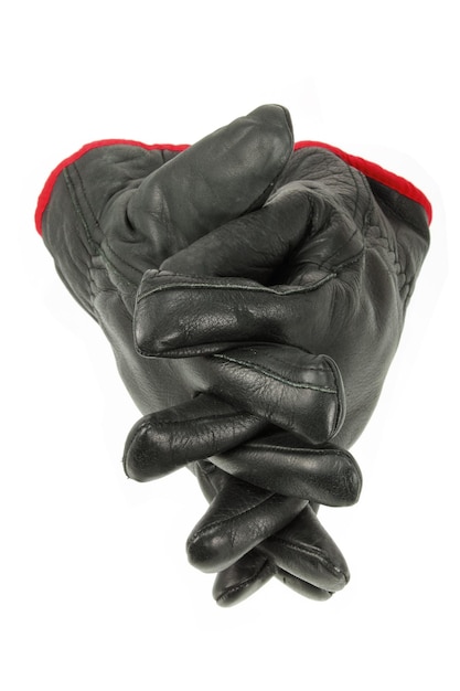 Photo gants en cuir noir