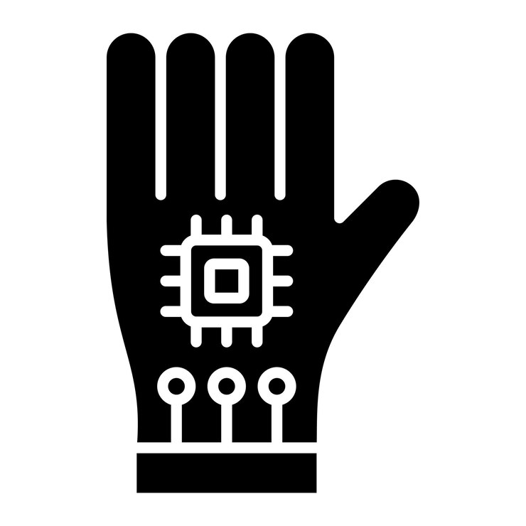 Photo gants filaires glyphe solide noir illustration