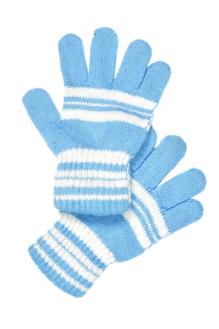 Photo gants en laine bleue