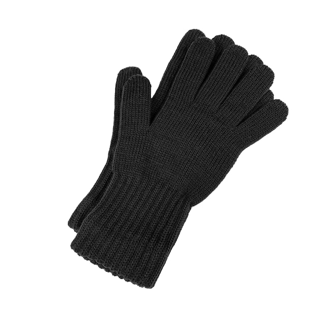 gants noirs isolés sur blanc