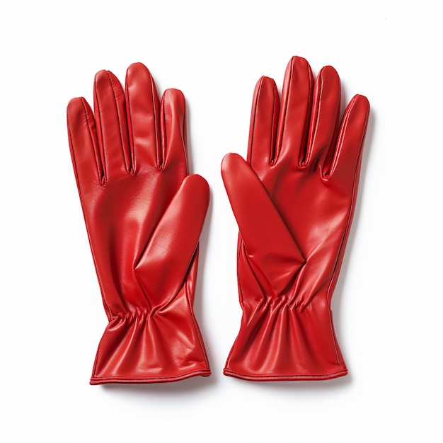 Photo gants rouges sur fond blanc