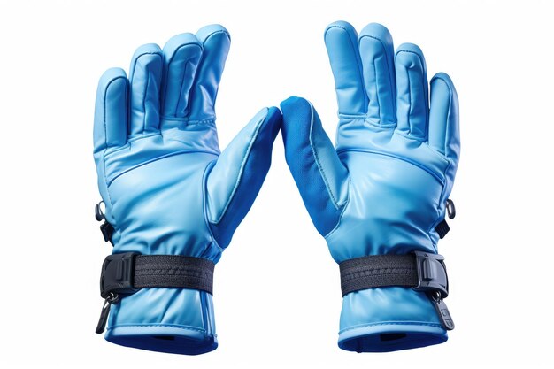 Photo des gants de ski isolés sur un fond blanc