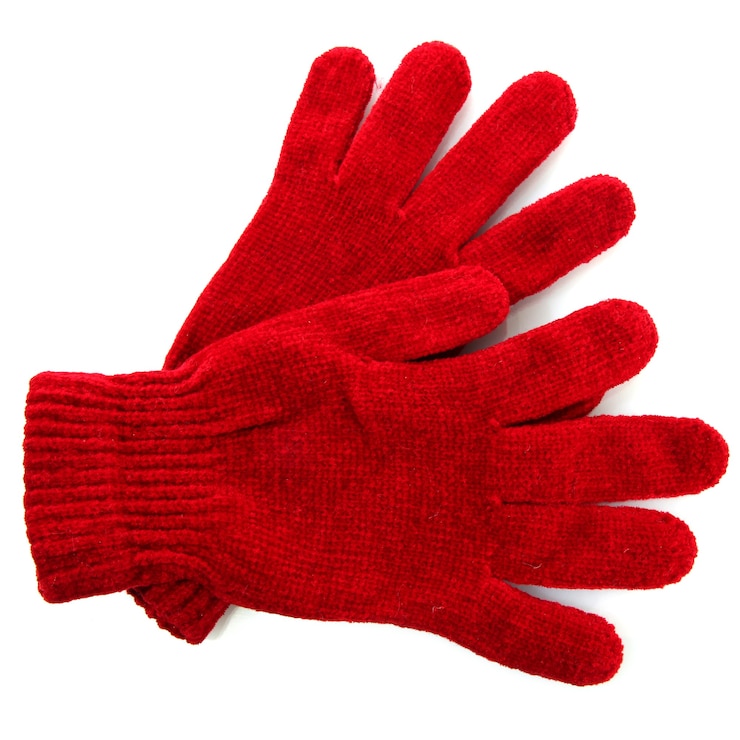 Photo gants tricotés femme, isolés sur blanc