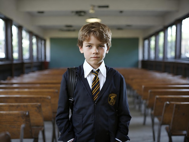 Le garçon de l'école retourne à l'école