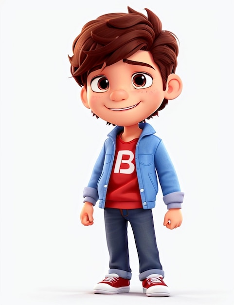 Le garçon mignon est un dessin animé en 3D.