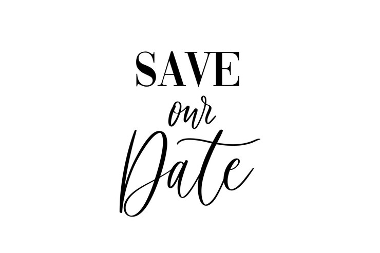 Photo gardez notre inscription calligraphique de date pour l'invitation au mariage