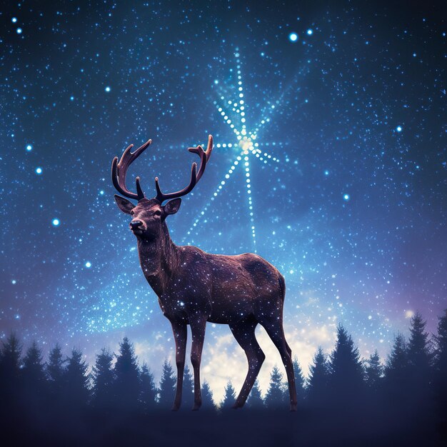 Gardien céleste The Radiant Stardust Deer Ai généré