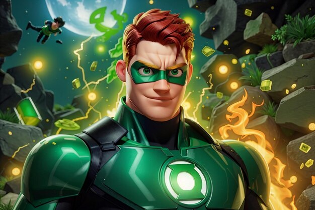 Photo le gardien créatif kyle rayner dc la lanterne verte courageuse