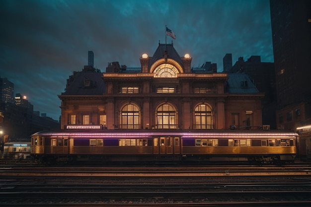 gare de train la nuit