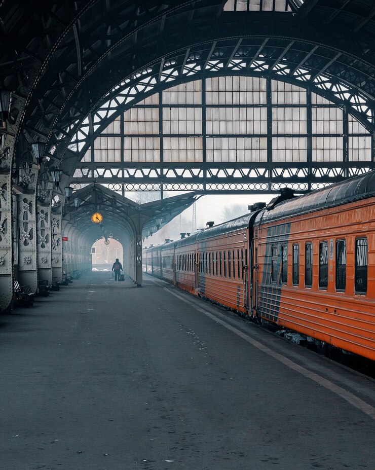 Gare et train rad en hiver