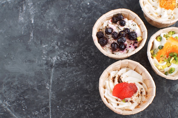 Gastronomie Snack Tartelette Fromage de chèvre crémeux Fruits séchés Apéritif