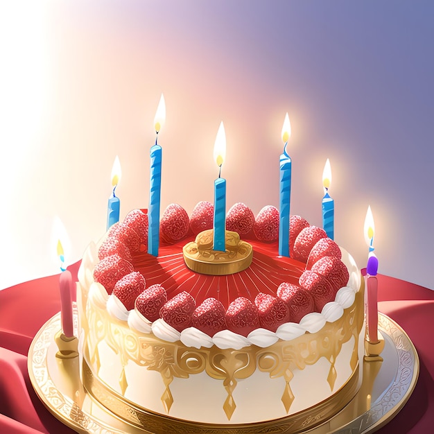 Gâteau d'anniversaire animé en 2D