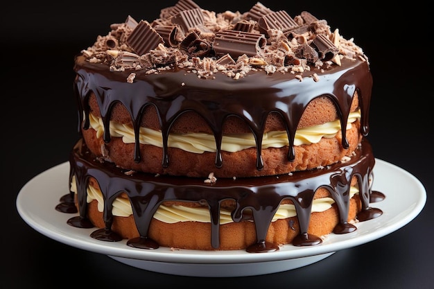 Un gâteau d'anniversaire au chocolat en arrière-plan 190jpg