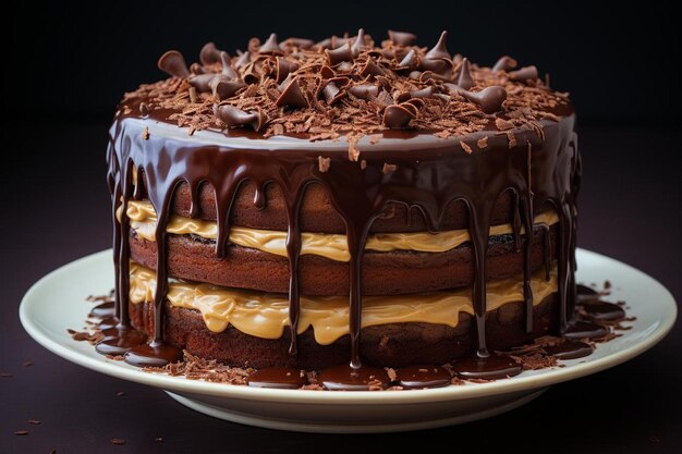 Un gâteau d'anniversaire au chocolat en arrière-plan 489jpg