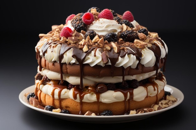 Un gâteau d'anniversaire au chocolat en arrière-plan 561jpg