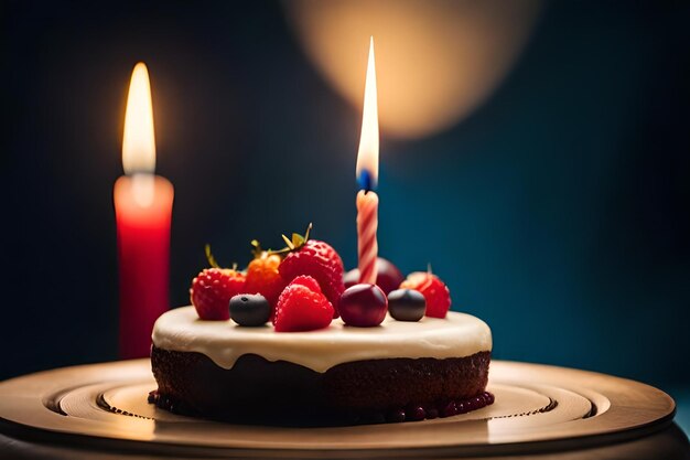 un gâteau d'anniversaire avec une bougie qui dit " anniversaire " dessus.