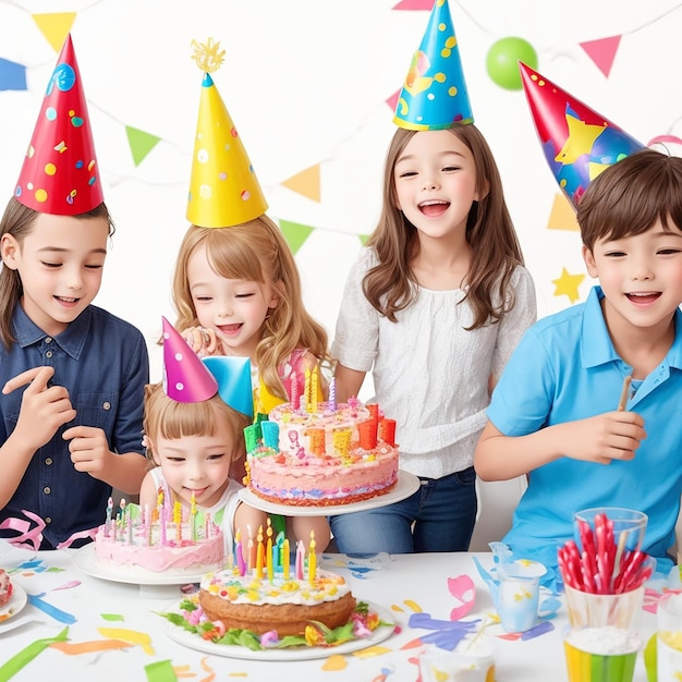 Gâteau d'anniversaire avec bougies fête d'anniversaire pour enfants Fête d'anniversaire internationale