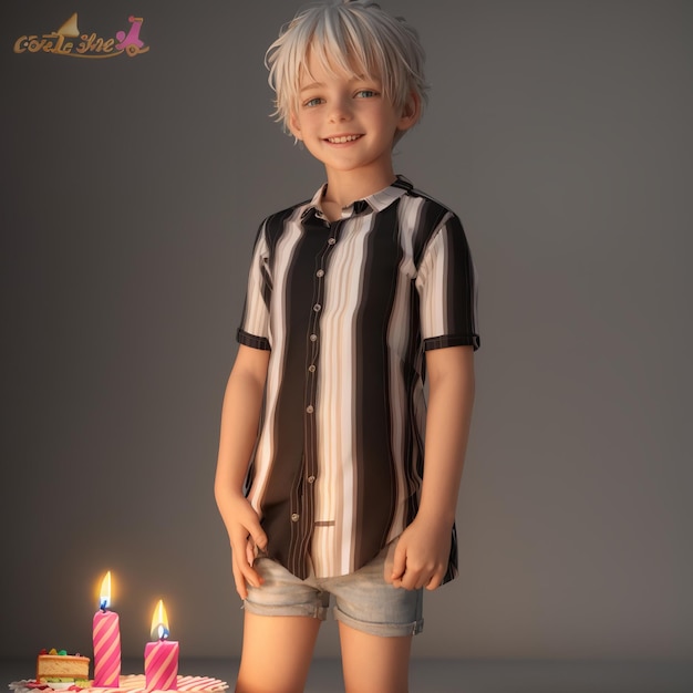 un gâteau d'anniversaire avec des bougies et un gâteaud'anniversnaire avec des bougies.