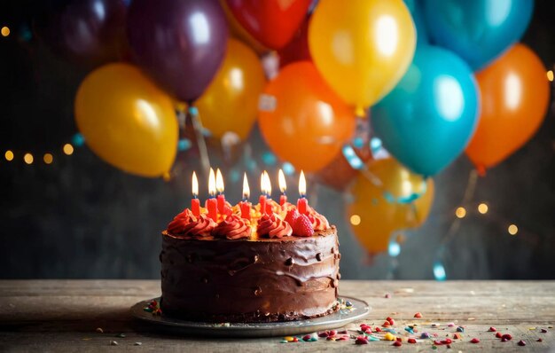 un gâteau d'anniversaire avec des bougies qui disent joyeux anniversaire