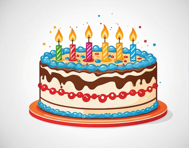 un gâteau d'anniversaire avec des bougies