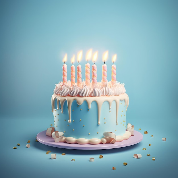 gâteau d'anniversaire avec des bougies