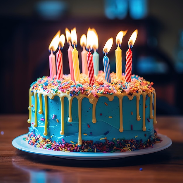 gâteau d'anniversaire avec des bougies