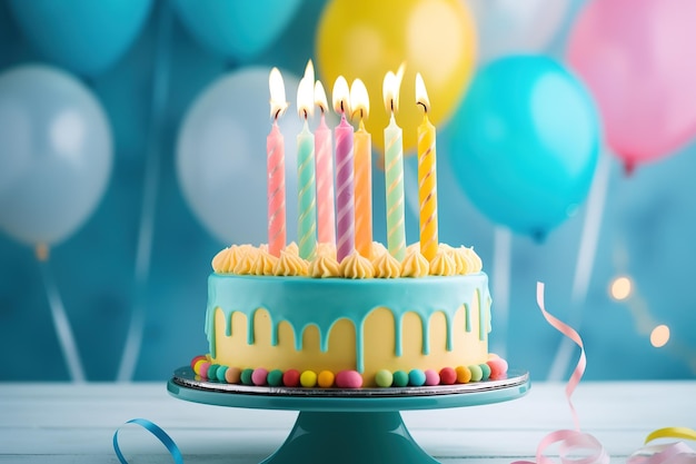 gâteau d'anniversaire avec des bougies